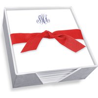 Delavan Monogram Memo Square - White with holder