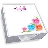 Spring Bouquet Memo Square - White with holder