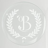 Wheat Leaf Initial Glass Coaster