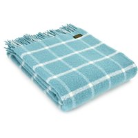 Blue Check Wool Throw