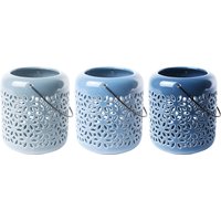 Ceramic Blue Garden Lantern - Small (Assorted Colours)