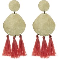 Tassel Trio Coral Stud Earrings