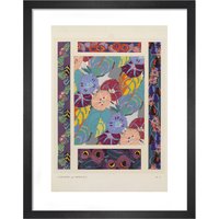 Framed Floral Art Deco Print 11 x 14
