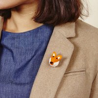 Crotchet Fox Brooch