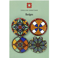 Stained Glass Button Badges Set