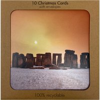 Stonehenge Photographic Snow Christmas Card (Pack of 10)