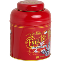 Red Vintage Victorian Tea Tin