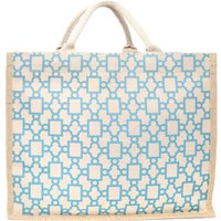 Geometric Eco Jute Shopper Bag