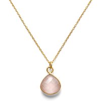 Gold Plated Rose Teardrop Pendant