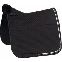 Equinate Lammfell Schabracke Star mit Strasssteinen Warmblut Dressur Schwarz Equinate Lammfell Schabracke Star mit Strasssteinen Warmblut Dressur Schwarz