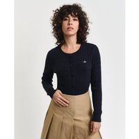 Gant para mulher. 4800103 Casaco de malha Eights em algodão com elástico, azul-marinho (XS), Casual, Manga comprida