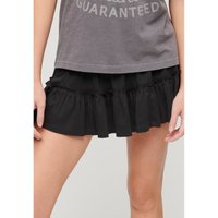 Superdry para mulher. W7210319A Minissaia de malha preta em camadas (M), Preto, Casual, Algodão