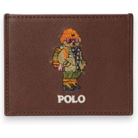 Polo Ralph Lauren para homem. 405P16242001 Porta-cartões de Pele Polo Bear castanho (OSFA), Marrom, Casual, Clássico