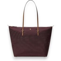 Lauren Ralph Lauren para mulher. 431950007018 Bolsa tote Keaton grande de nylon grená (OSFA), Casual, Nylon reciclado
