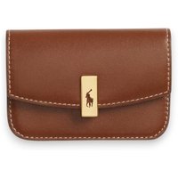 Polo Ralph Lauren para mulher. 427P04990001 Carteira de couro Over Card marrom (OSFA), Casual, Pele