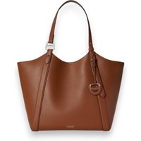Lauren Ralph Lauren para mulher. 431P18709001 Bolsa tote Tasha grande em couro napa marrom (OSFA), Casual, Pele