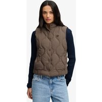 Superdry para mulher. W5012197A Colete Onion Quilt Crinkle Snap cáqui (XL), Casual, Verde, Nylon reciclado