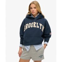 Superdry para mulher. W2012430A Moletom com capuz ESS Relaxed marinho (L), Casual, Algodão, Manga comprida