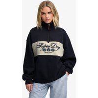 Superdry para mulher. W2012723A Moletom com meio zíper Ornate Script Half marinho (XL), Casual, Algodão