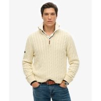 Superdry para homem. M6110731A Moletom Preppy Cotton Cable Half bege (XL), Casual, Algodão