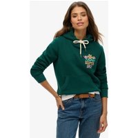 Superdry para mulher. W2012534A Moletom com capuz Summer Garden verde (S), Casual, Algodão, Turquesa