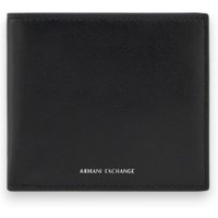 A|X Armani Exchange para homem. XM000167AF22541UC001 Carteira de couro liso com ranhuras e porta-moedas com aba preto (OSFA), Casual, Clássi