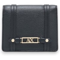 A|X Armani Exchange para mulher. XW002613AF15632UC010 Carteira com acabamento texturizado e logotipo metalizado preto (OSFA), Casual, Poliés