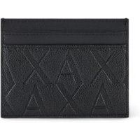 A|X Armani Exchange para homem. XM000880AF12133UC001 Porta-cartões ASV com clip preto (OSFA), Casual, Poliéster