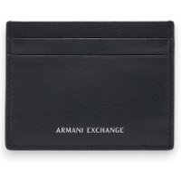 A|X Armani Exchange para homem. XM000169AF22541UC001 Porta-cartões de couro com textura lisa e múltiplas ranhuras preto (OSFA), Casual, Pele
