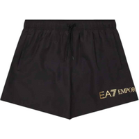 EA7 para homem. 7M002000_AF13049 Fato de banho ASV de comprimento médio com logótipo ASV preto, dourado (XL), Beachwear, Poliéster