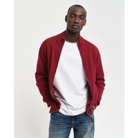 Gant para homem. 87214 Casaco de lã de ovelha muito fina com fecho de correr cor de vinho (XL), Casual, Borgonha