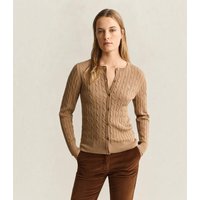 Gant para mulher. 4800103 Cardigã de tricô de tranças bege (L), Casual, Verde, Algodão orgânico
