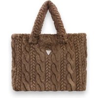 Guess para mulher. W6BZ14W4361 Bolsa Ilde de pelo sintético trançado castanho (OSFA), Marrom, Casual, Poliéster