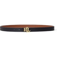 Lauren Ralph Lauren para mulher. 412912038001 Cinto de couro reversível com logótipo preto e castanho (S), Marrom, Casual, Pele