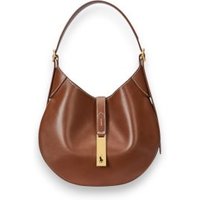 Polo Ralph Lauren para mulher. 428944017009 Bolsa de ombro pequena Polo ID em pele castanha (OSFA), Marrom, Casual