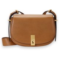 Polo Ralph Lauren para mulher. 428891391002 Bolsa de couro Saddle marrom (OSFA), Bege, Casual, Pele