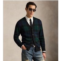 Polo Ralph Lauren para homem. 710B23895001 Cardigã de lã com quadros preto (XL), Casual, Manga comprida