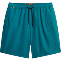 Superdry para homem. M3010246A Fato de banho bordado verde premium (M), Beachwear, Polister Reciclado, Sustentável