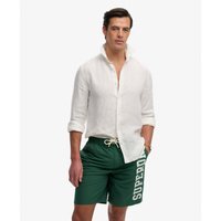 Superdry para homem. M3010268A Calções de banho com logótipo 19 verde (L), Beachwear, Polister Reciclado