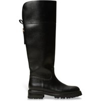 Twinset para mulher. 262TGT140 Botas altas de pele com correia preta (41), Couro, Preto, 3 a 5cm, Nenhum, Casual