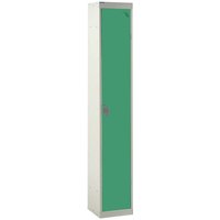 1 Compartment 1 Door Steel Locker - 1800 x 450 x 450mm - Light Grey Carcass & Green Door