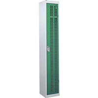 1-Door Perforated Door Locker - 1800 x 300 x 300mm - Green