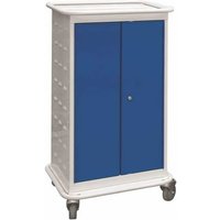 Mobile Narrow Laptop Charging Locker Trolley 2 Door 8 Compartments