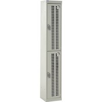 2 Door Perforated Door Locker - 1800 x 300 x 300mm - Light Grey