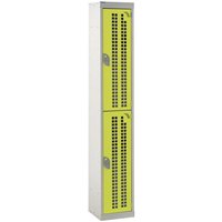 2 Door Perforated Door Locker - 1800 x 450 x 450mm - Yellow