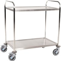 Two Tier Stainless Steel Trolley - 100kg - 965 x 590 x 910mm (H x W x D)