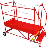 2 Tread Chained Side Access Platform Steps - 500mm platform height
