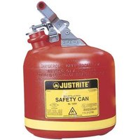 Justrite 9.5L Non metallic HDPE Safety Can Stainless Steel fittings
