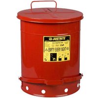 Justrite 52L Foot-Operated Oily Waste Can - 408mm Diameter x 514mm High