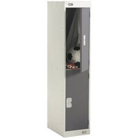Three-Quarter Height 2 Door Locker - 1382 x 300 x 300mm (H x W x D) - Dark Grey